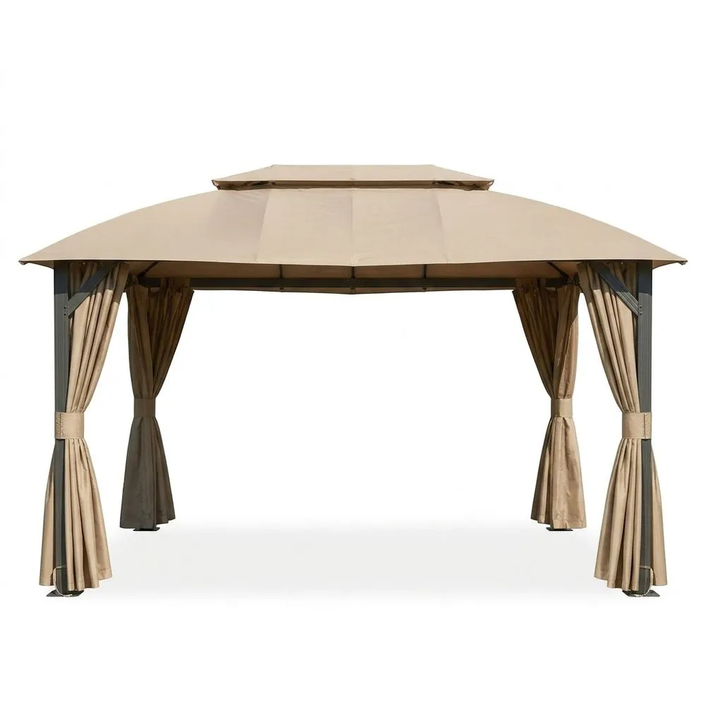 Gazebo da Giardino in Acciaio e Poliestere 3x3m