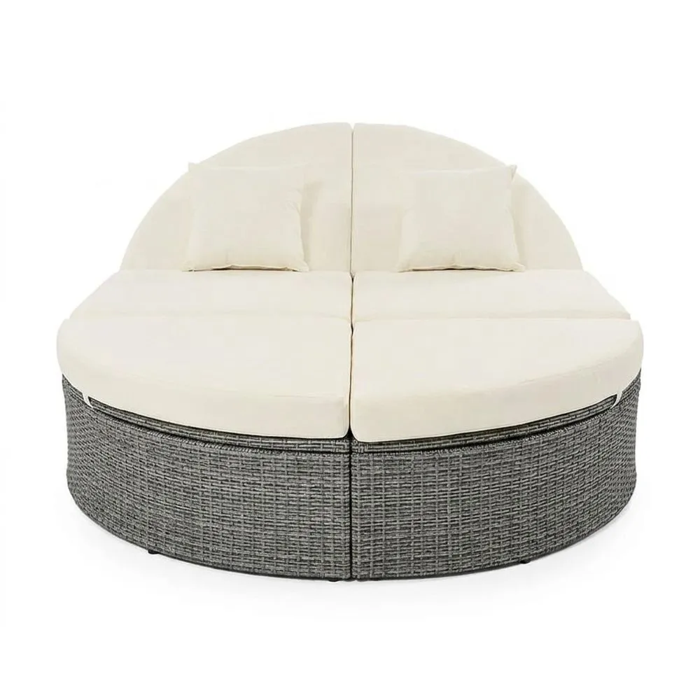 Lettino da Giardino in Polyrattan con Cuscini