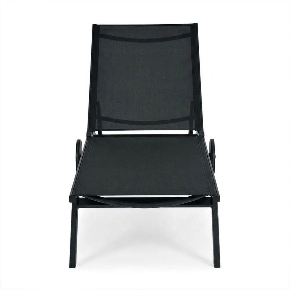 Sdraio in Alluminio Nero con Tessuto Textilene