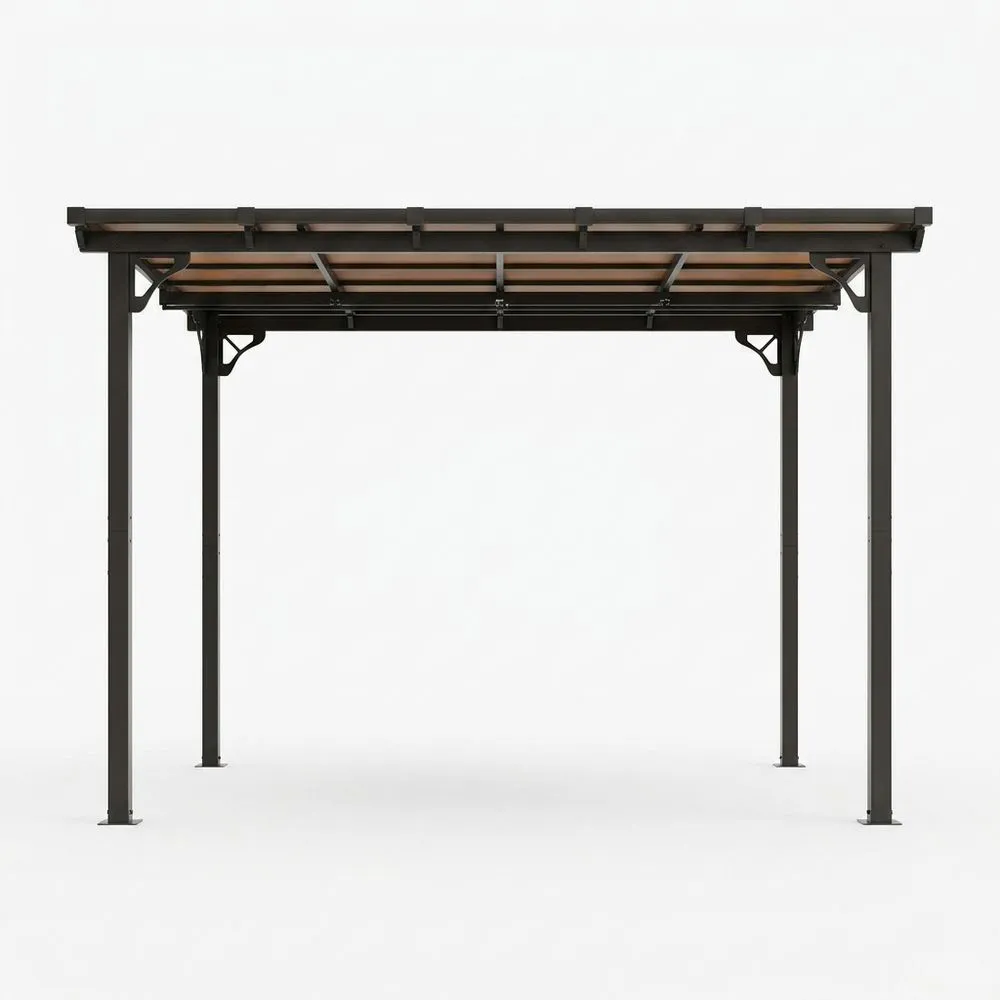 Pergola in alluminio e policarbonato grigio scuro 300x400x240 cm