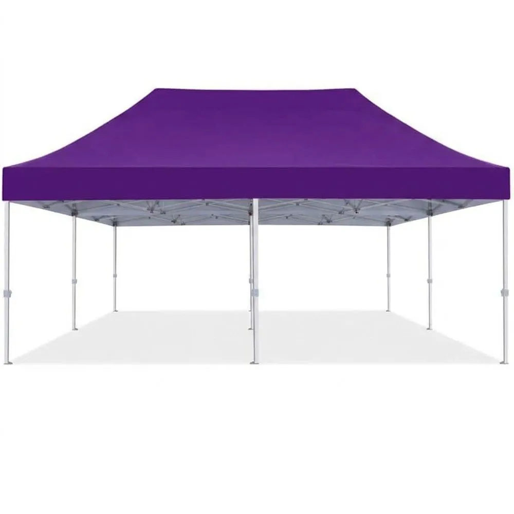 Gazebo pieghevole in acciaio 3x6m tessuto poliestere viola