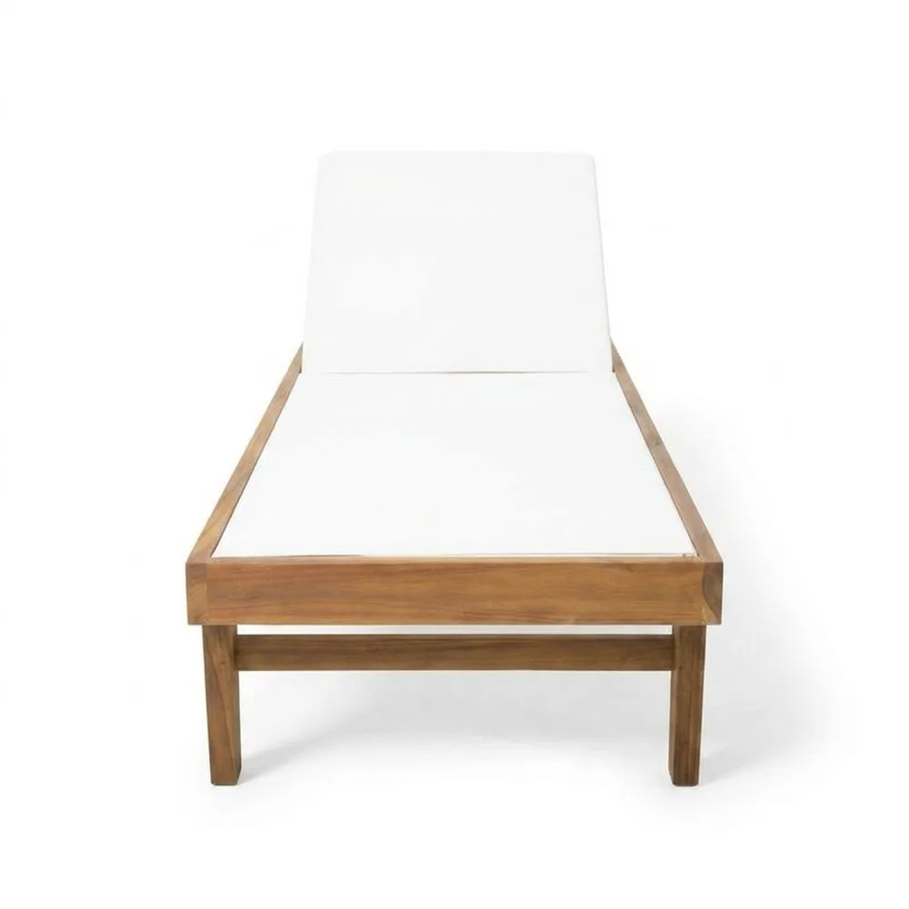 Sdraio Lettino in Legno di Teak Bianco