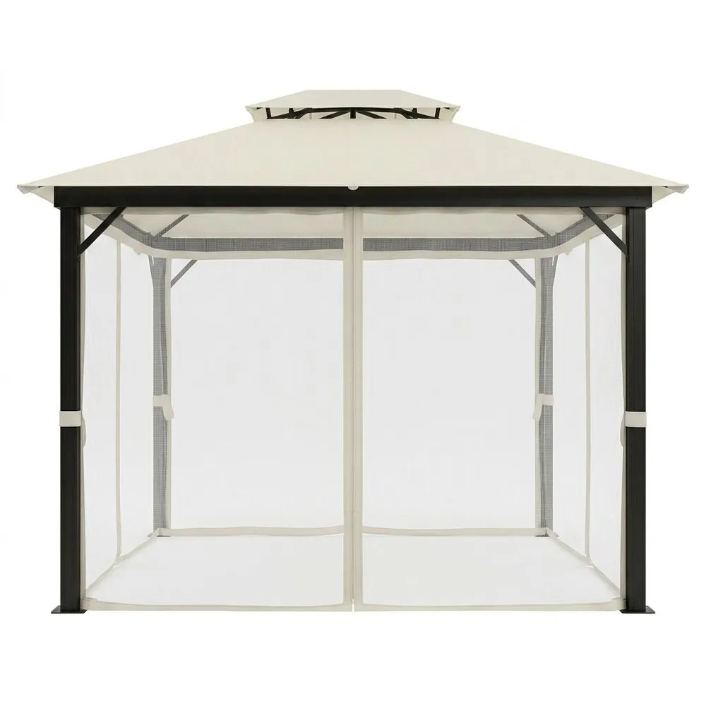 Patio in alluminio beige e fibra di poliestere 3x3 m