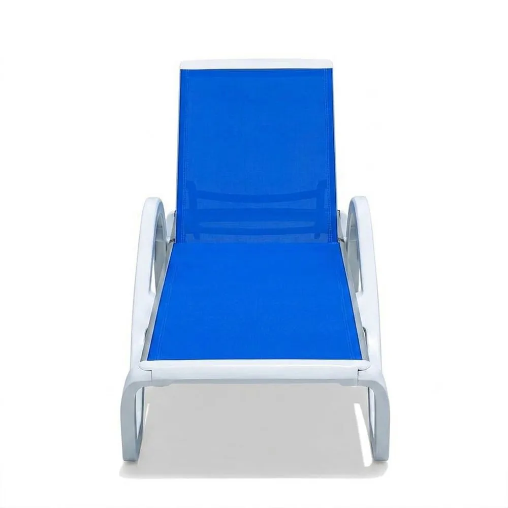 Lettino Prendisole in Alluminio e Tessuto Textilene Blu