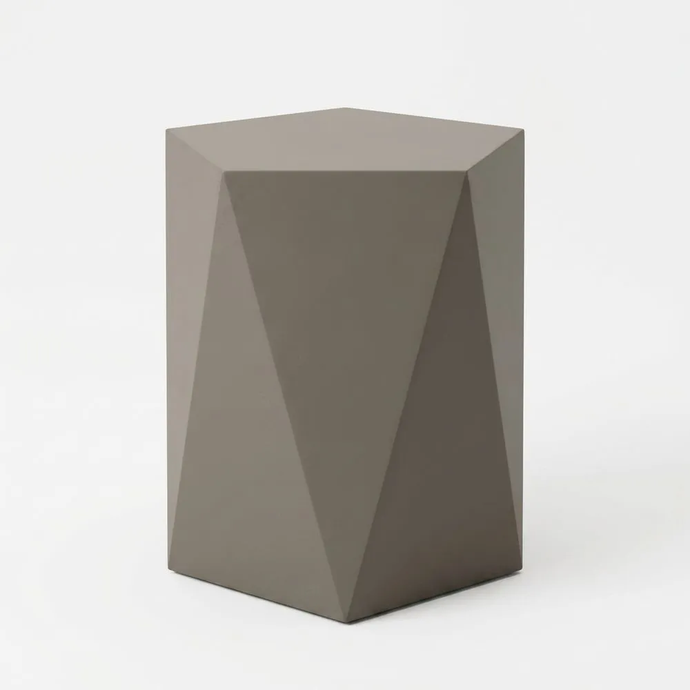 Tavolino da giardino in resina grigia, alto 45 cm