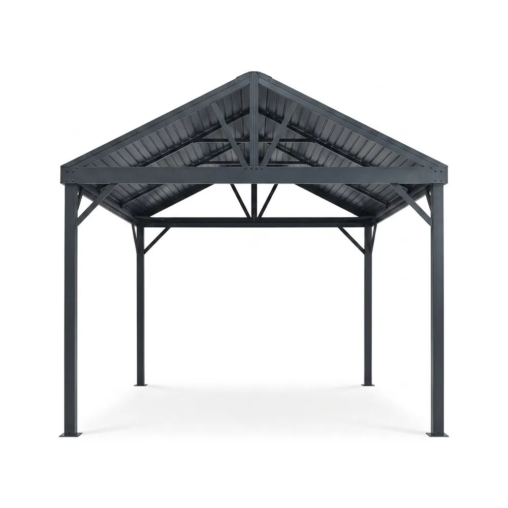 Gazebo da Giardino in Acciaio e Alluminio Nero 300x400x270 cm