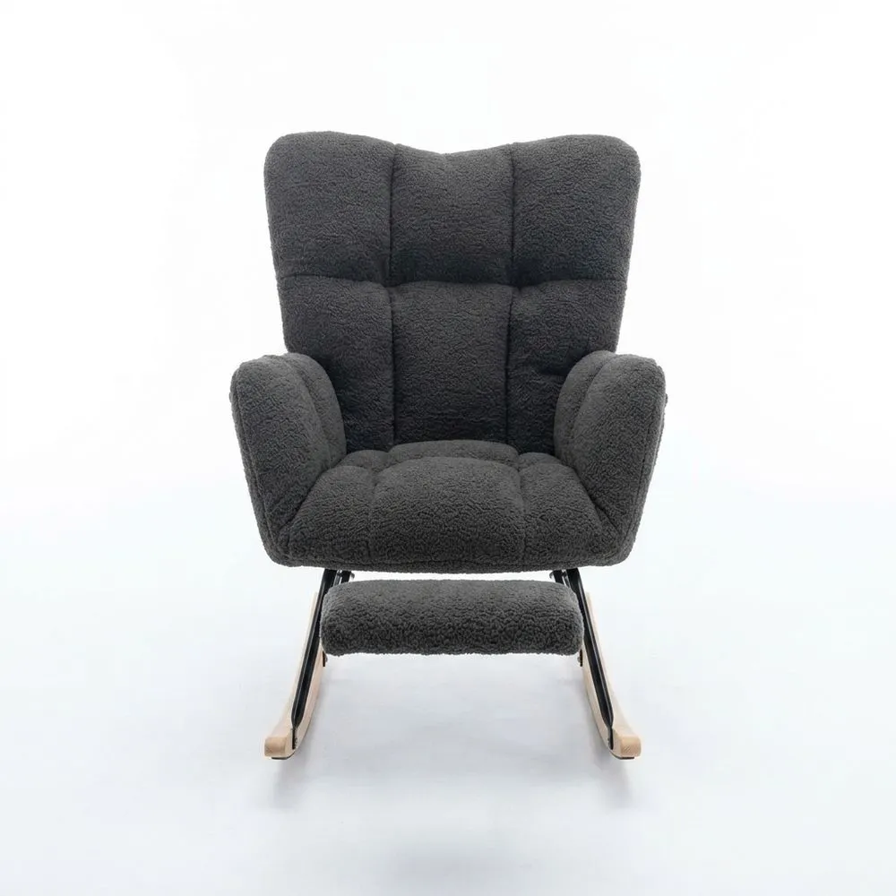 Poltrona a dondolo in tessuto di poliestere colore Antracite