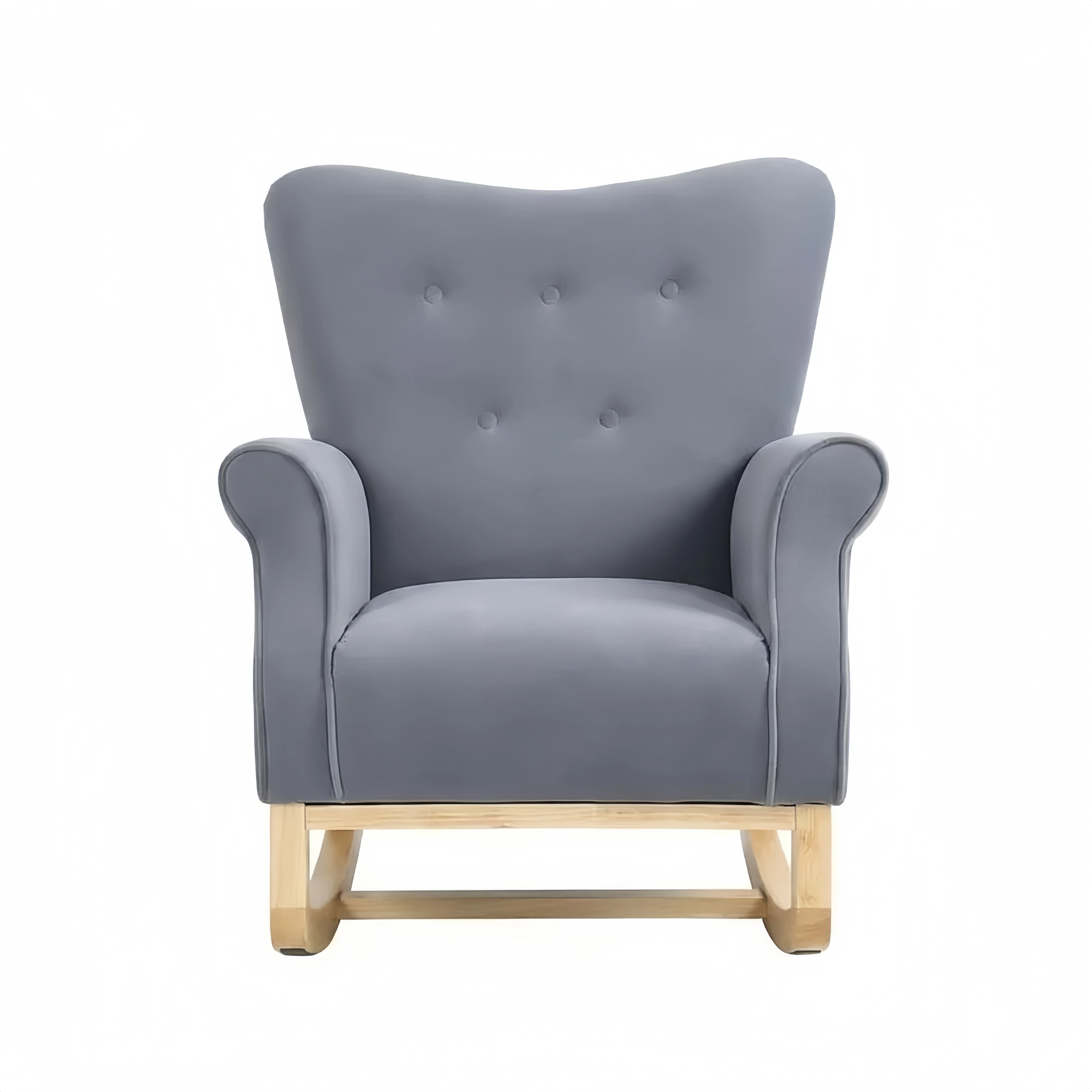 Poltrona in legno massello di rovere con fibra di poliestere grigia 80x90x95 cm