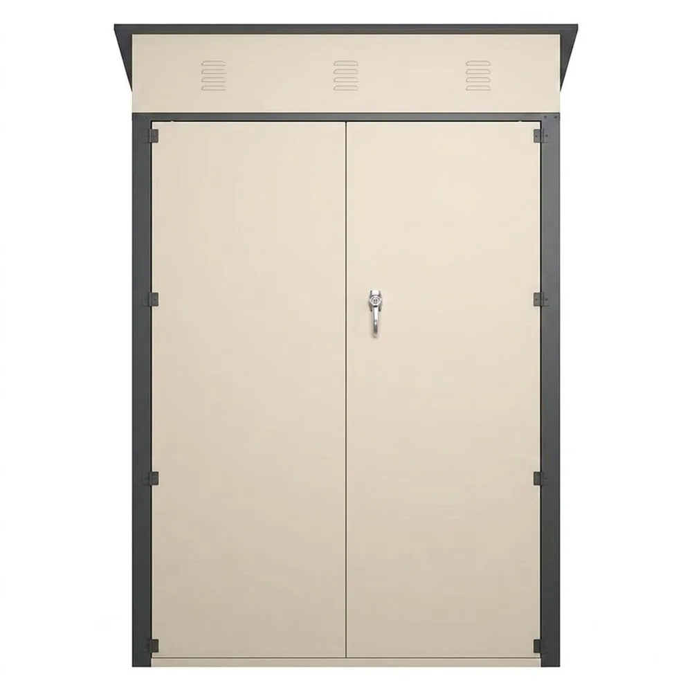 Capanno da Giardino in Acciaio Zincato Beige 212 cm con Doppia Porta