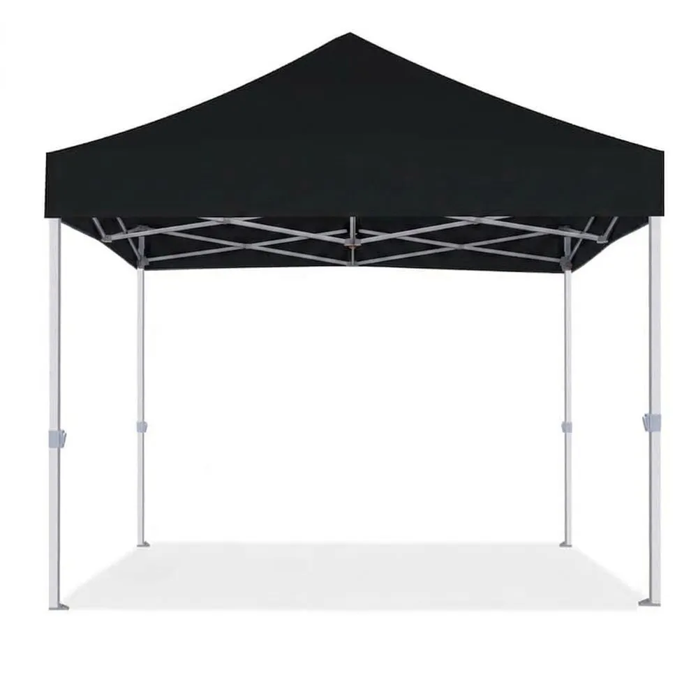 Gazebo Pieghevole in Alluminio Nero 3x3 m