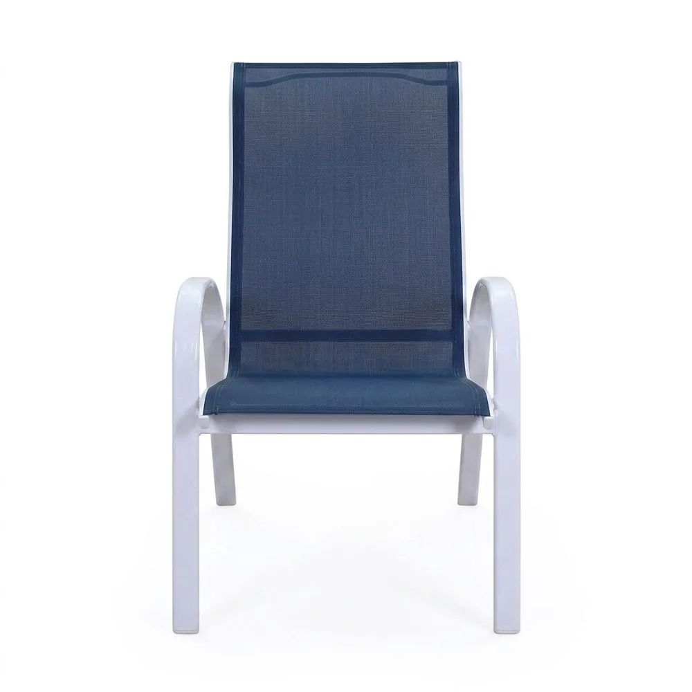Sedia in Alluminio e Textilene Blu
