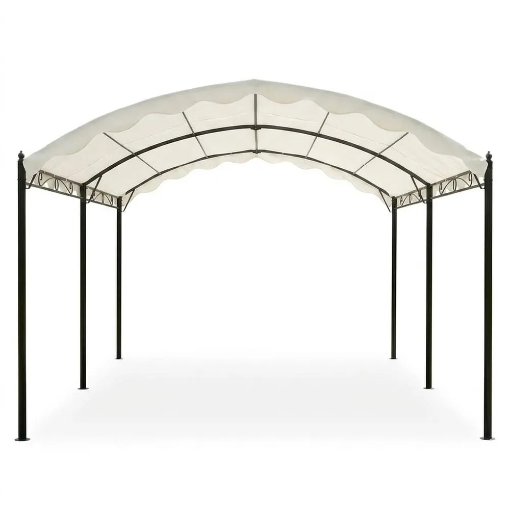 Gazebo da Esterno in Acciaio e Tessuto Poliestere Bianco 300x400 cm
