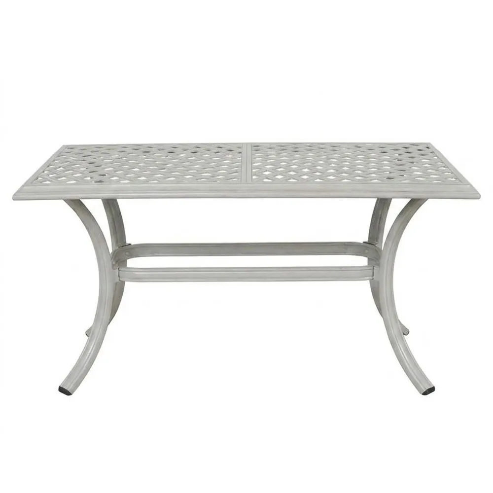 Tavolo rettangolare in lega di alluminio grigio, 150x90 cm