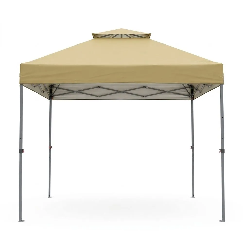 Gazebo Pieghevole 3x3 m in Poliestere e Acciaio Beige