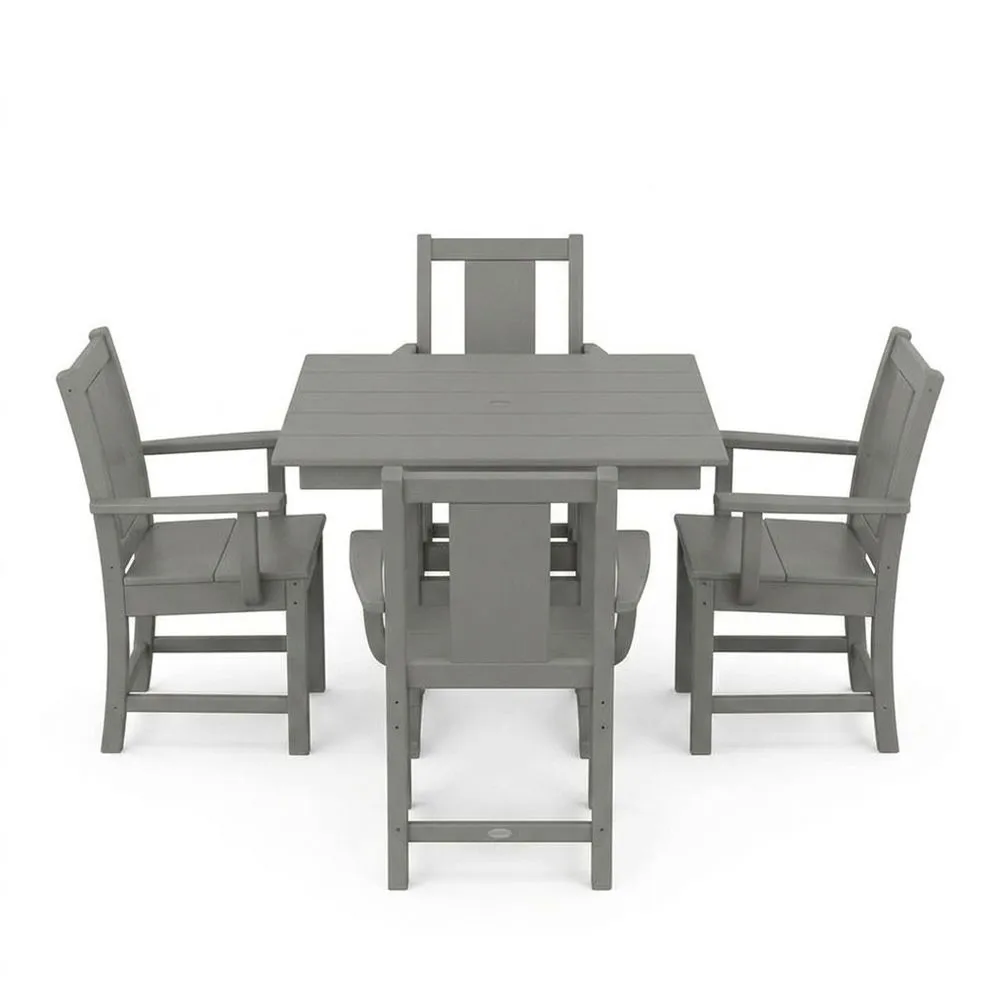 Set da Pranzo in HDPE Grigio 5 Pezzi