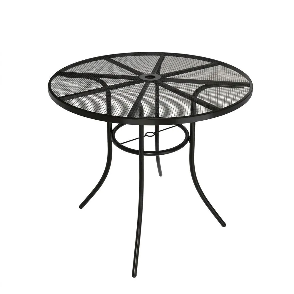 Tavolo rotondo in acciaio nero per esterni 90 cm