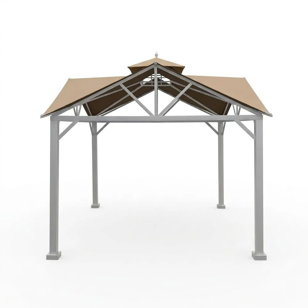 Gazebo in Alluminio e Poliestere Beige 300x400x300 cm