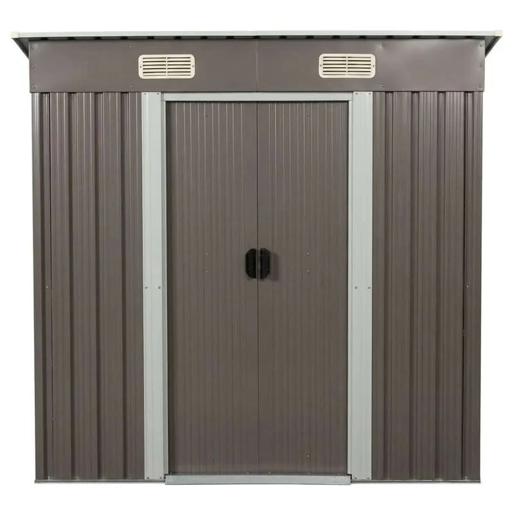 Capanno da Giardino in Acciaio Marrone 213x130x185cm