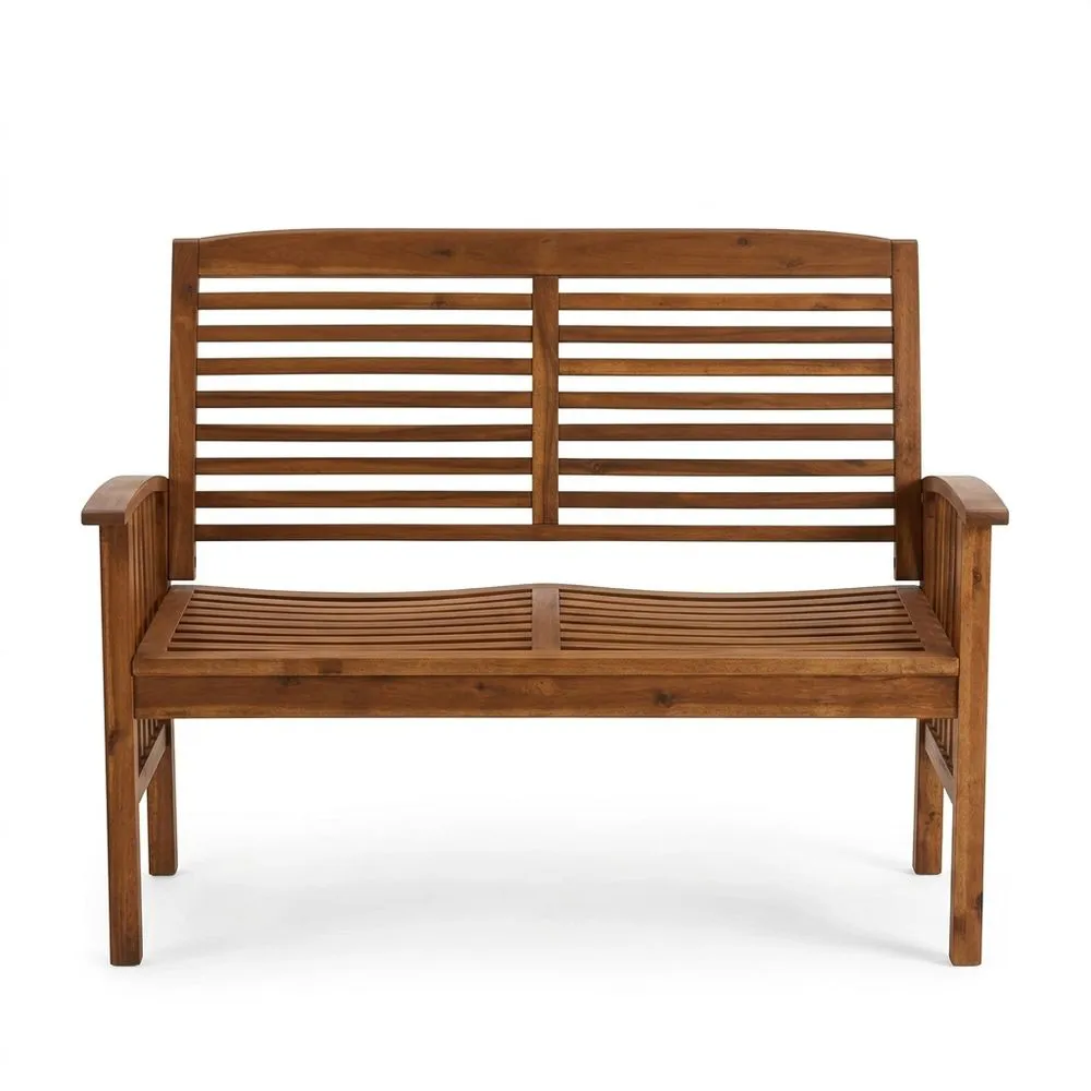 Panchina in legno di acacia marrone 120 cm