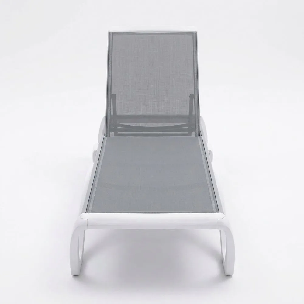 Sdraio da Giardino in Alluminio e Tessuto a Rete Grigio 200x70x35 cm