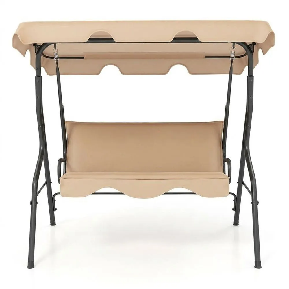 Dondolo da Giardino in Acciaio e Poliestere Beige