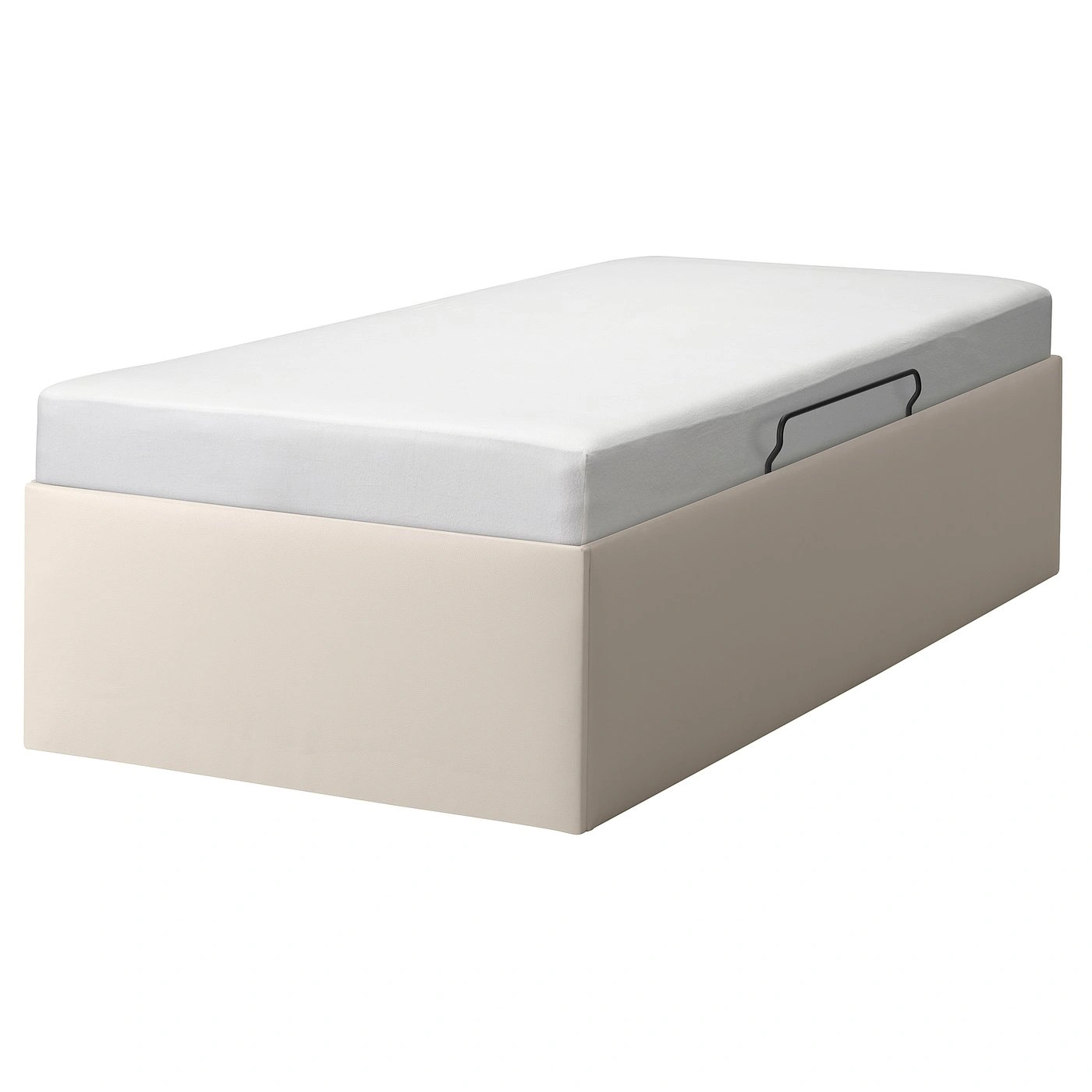 Cama ottoman tapizada blanca 90x190 cm-cartrenoza