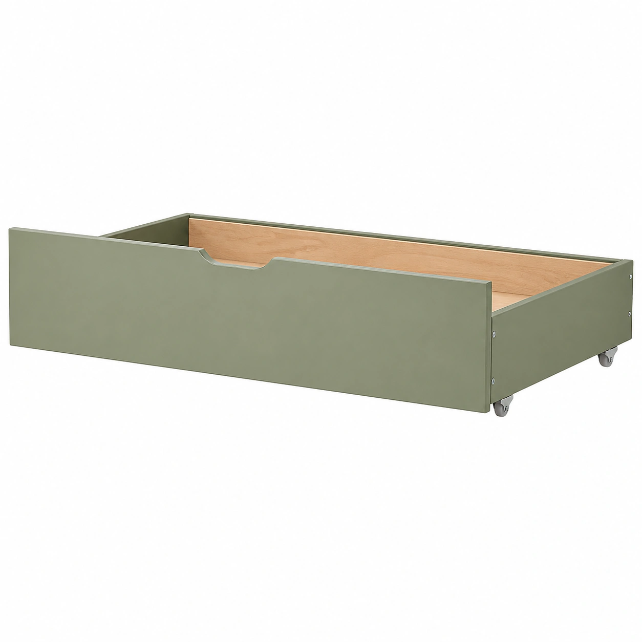 Set de 2 cajones bajo cama con ruedas 90 x 200 cm Verde oliva-ordernivo