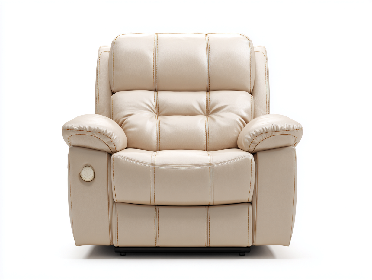 Poltrona reclinabile - similpelle-metallo - 100x95x108 cm - beige - stile moderno-Dacorloft