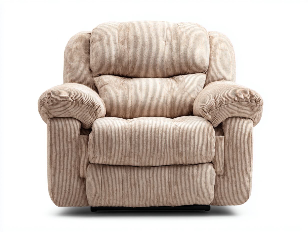 Poltrona reclinabile - tessuto-metallo - 98x94x110 cm - beige - stile moderno-Dacorloft