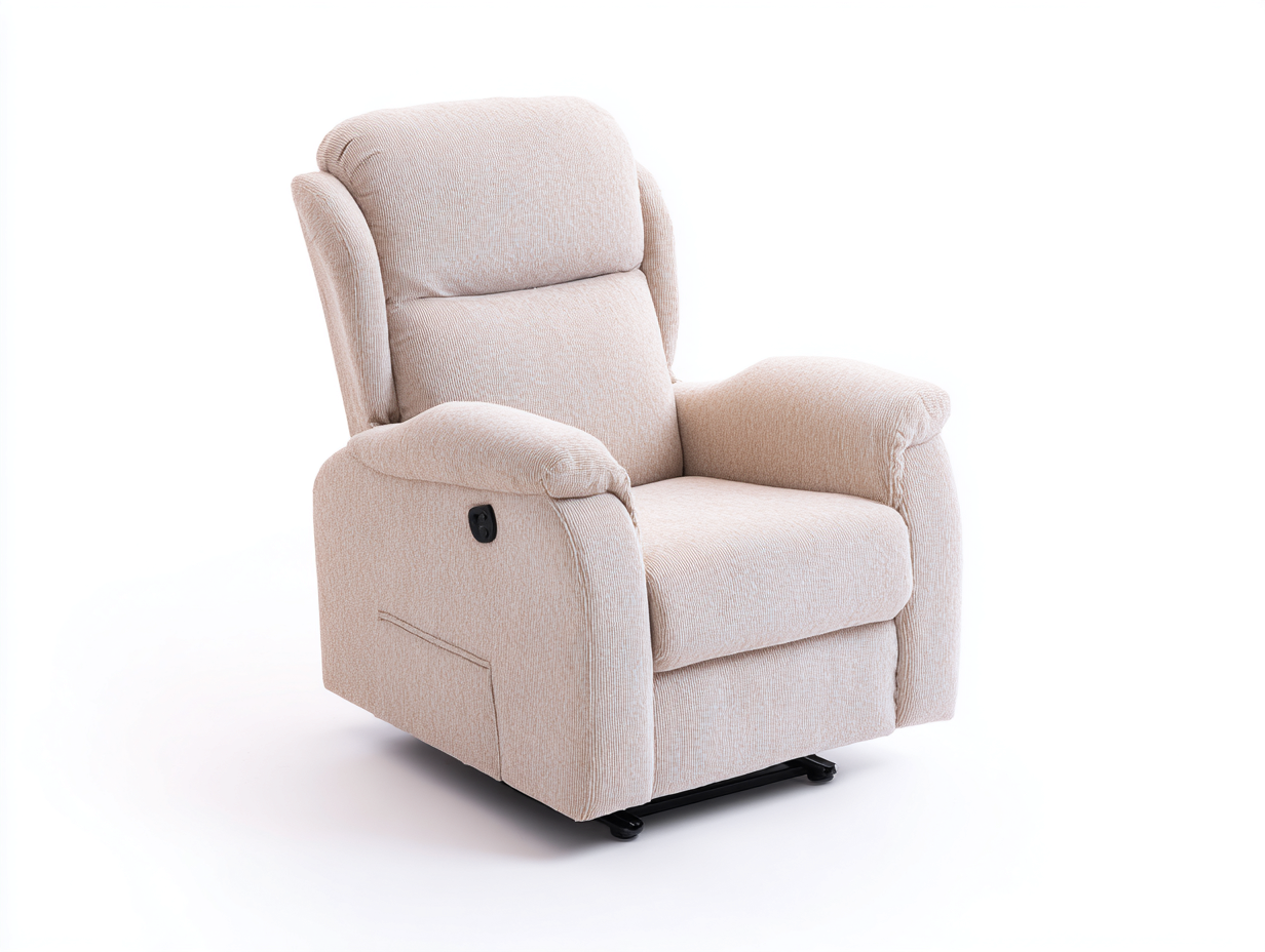 Poltrona reclinabile - tessuto-metallo - 95x91x109 cm - beige - stile moderno-Dacorloft