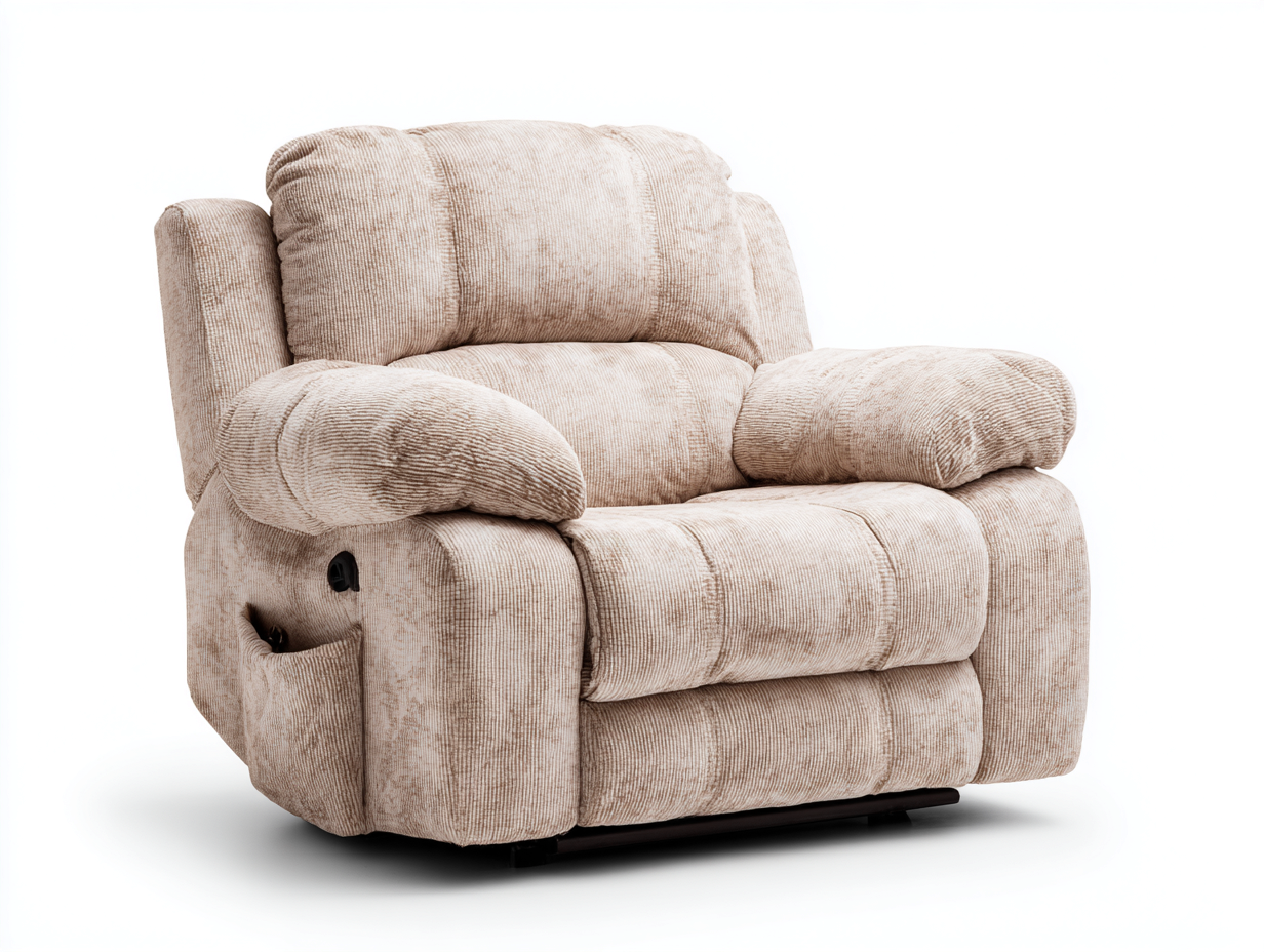 Poltrona reclinabile - tessuto-metallo - 102x96x108 cm - beige - stile moderno-Dacorloft