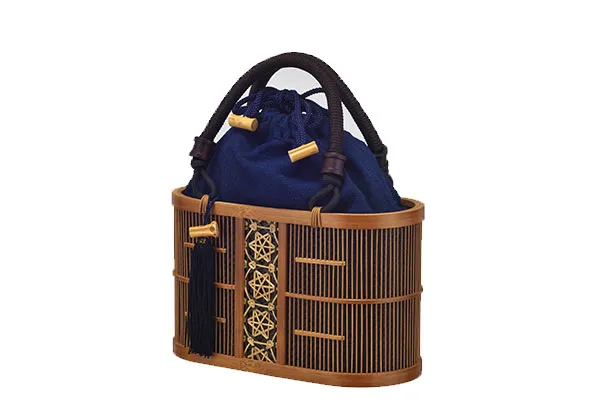 "Suruga Takesensuji Zaiku Bamboo Bag - Aoi (Small)"