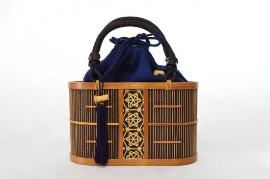 "Suruga Takesensuji Zaiku Bamboo Bag - Aoi (Small)"