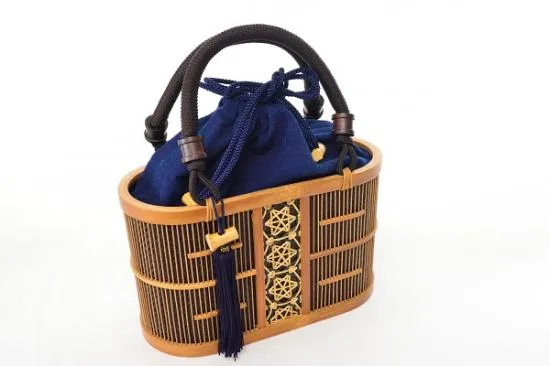 "Suruga Takesensuji Zaiku Bamboo Bag - Aoi (Small)"