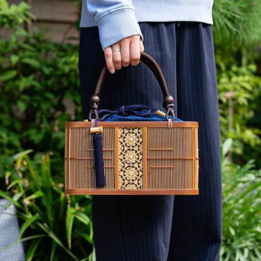 "Suruga Takesensuji Zaiku Bamboo Bag - Chokaku (Kodai)"
