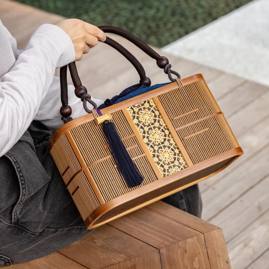 "Suruga Takesensuji Zaiku Bamboo Bag - Chokaku (Kodai)"