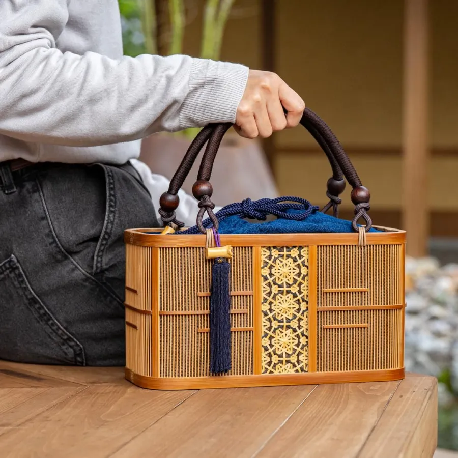 "Suruga Takesensuji Zaiku Bamboo Bag - Chokaku (Kodai)"