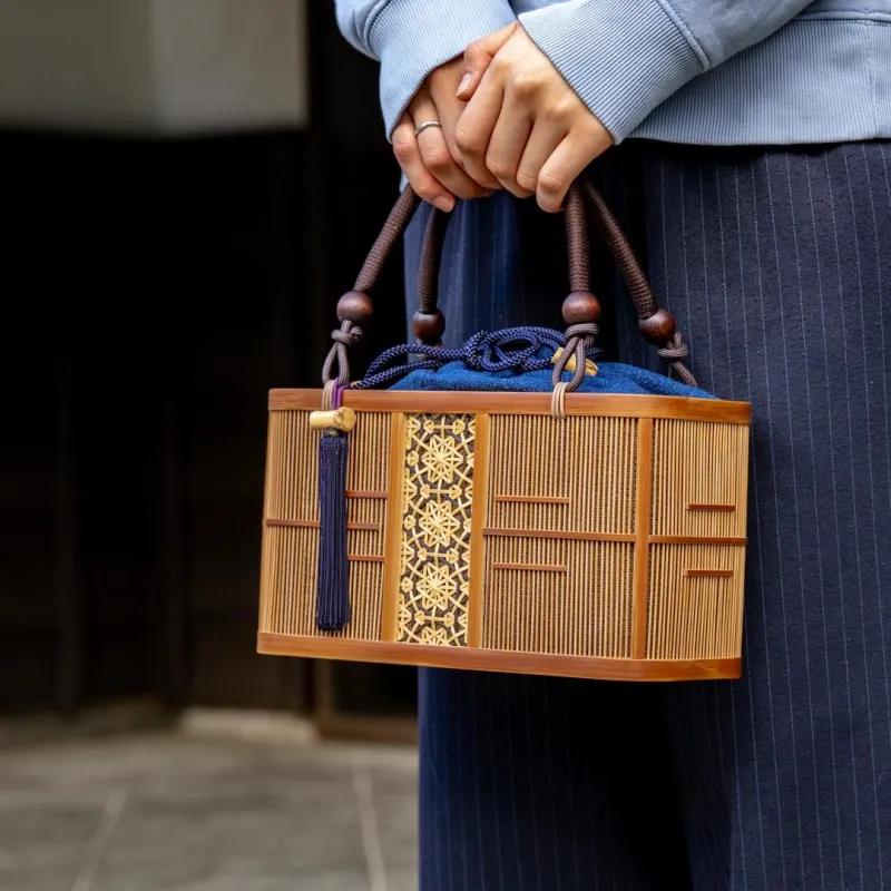 "Suruga Takesensuji Zaiku Bamboo Bag - Chokaku (Kodai)"