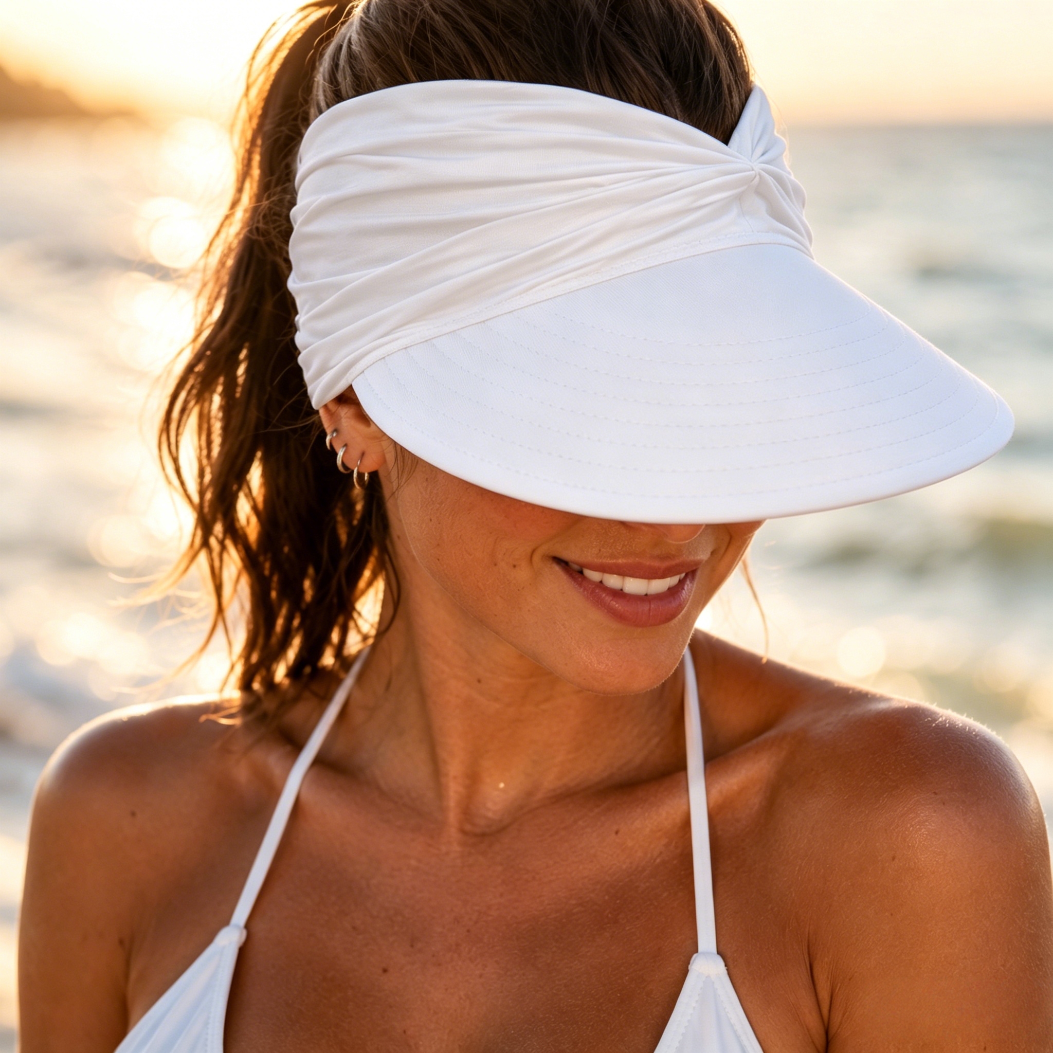 UPF 50+ Sun Visor for Women, Packable Wide Brim