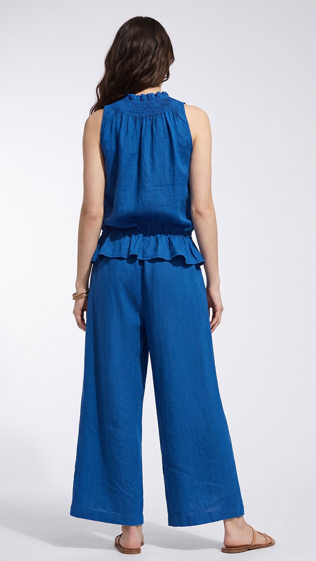 🌾 Cotton & Linen Bohemian Two-Piece Set: Ruffled Top + Wide-Leg Pants — Your Companion for the Most Comfortable Summer Days 🌾