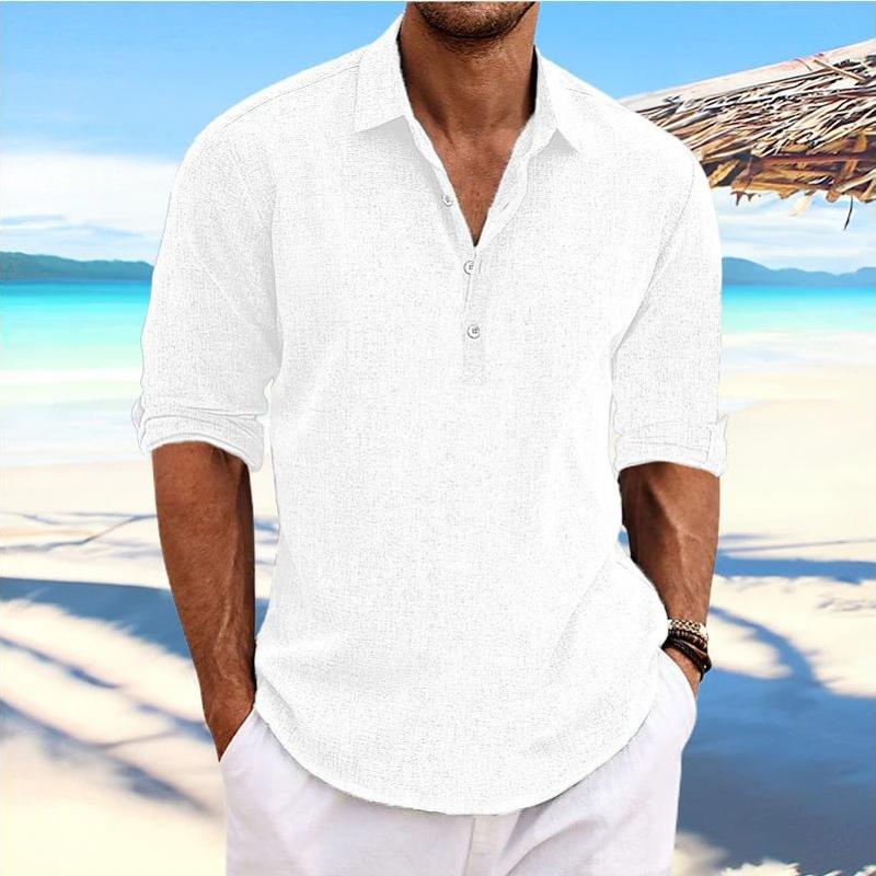Men's  Casual Linen Shirt - Effortless Style & Breathable