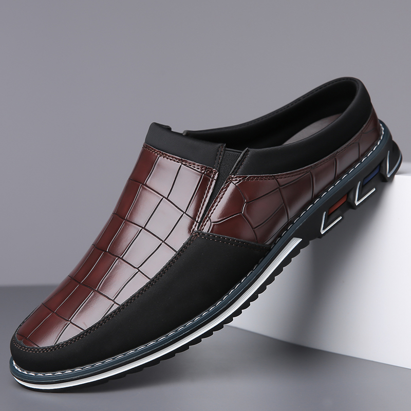 Men's Fashion Calfskin Leather Slippers