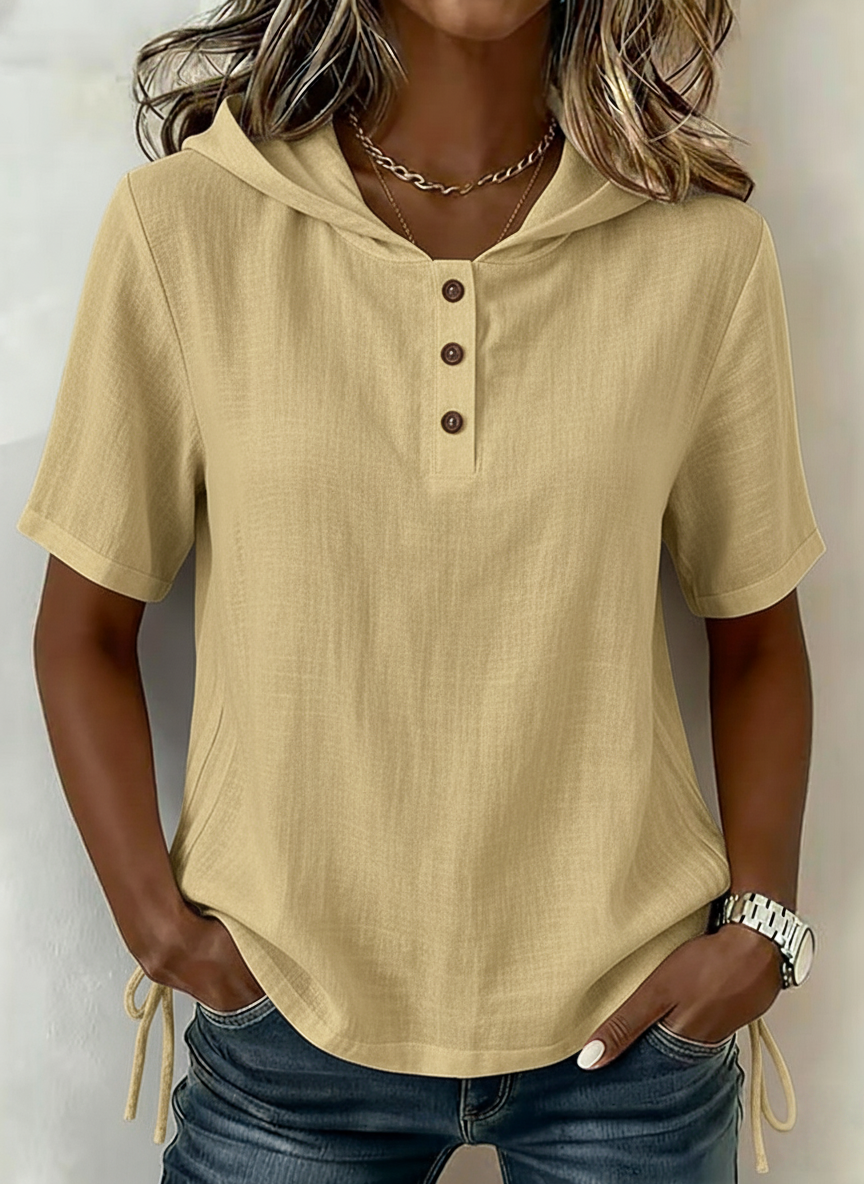 New Arrivals🔥Women's Solid-color Casual Loose Sleeveless Hooded Cotton-linen Top