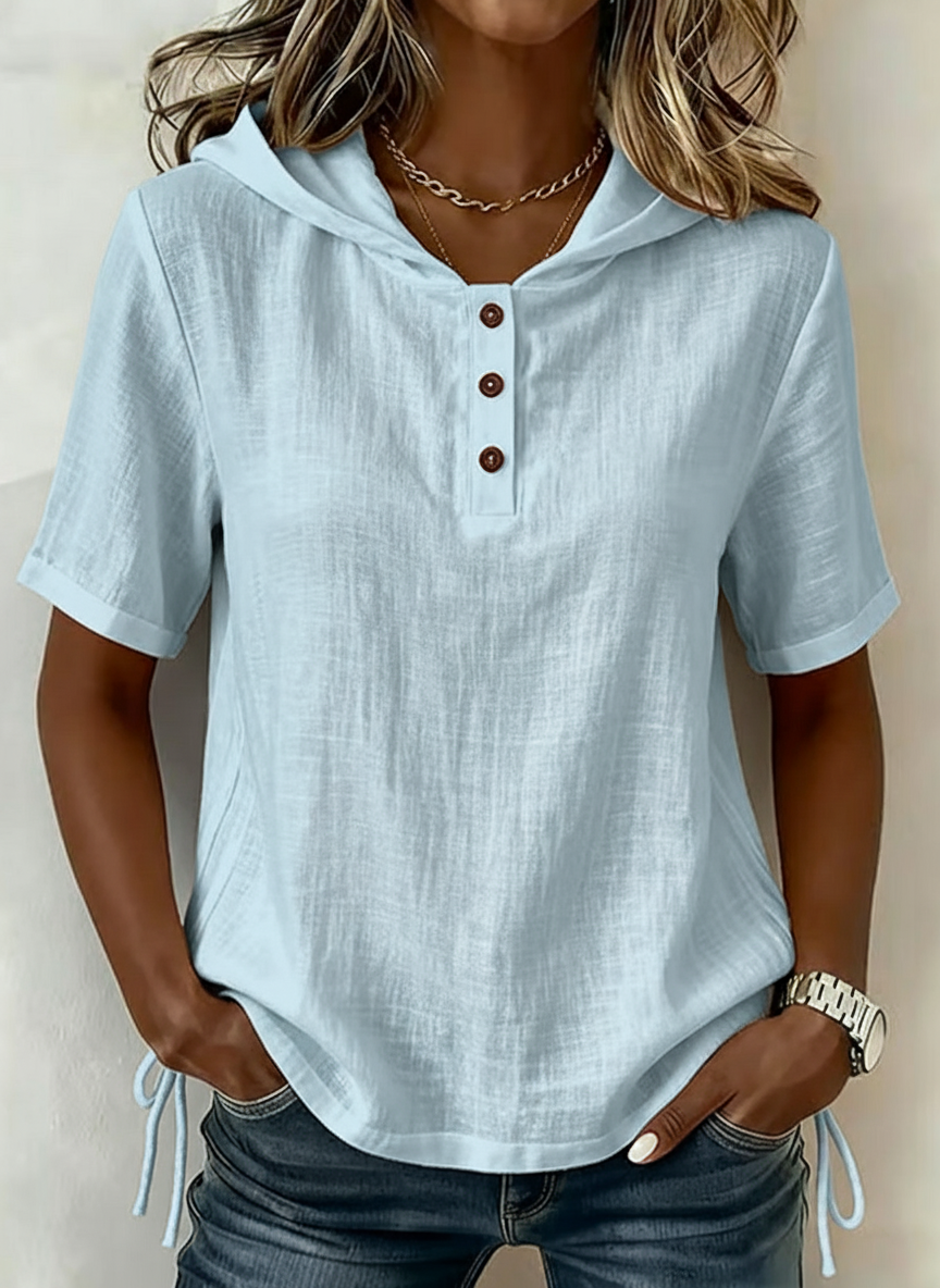 New Arrivals🔥Women's Solid-color Casual Loose Sleeveless Hooded Cotton-linen Top