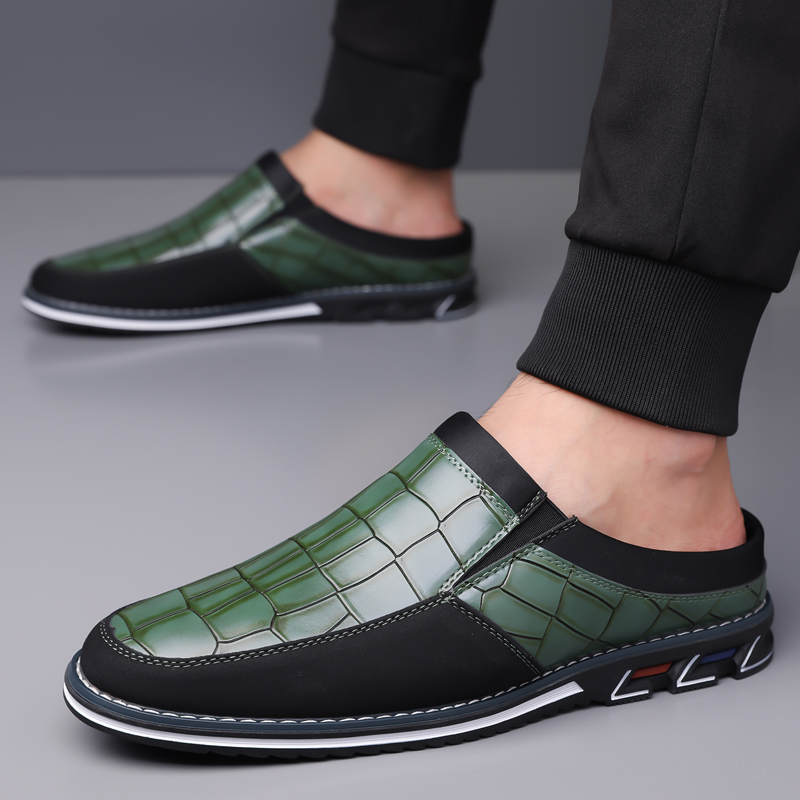 Men's Fashion Calfskin Leather Slippers