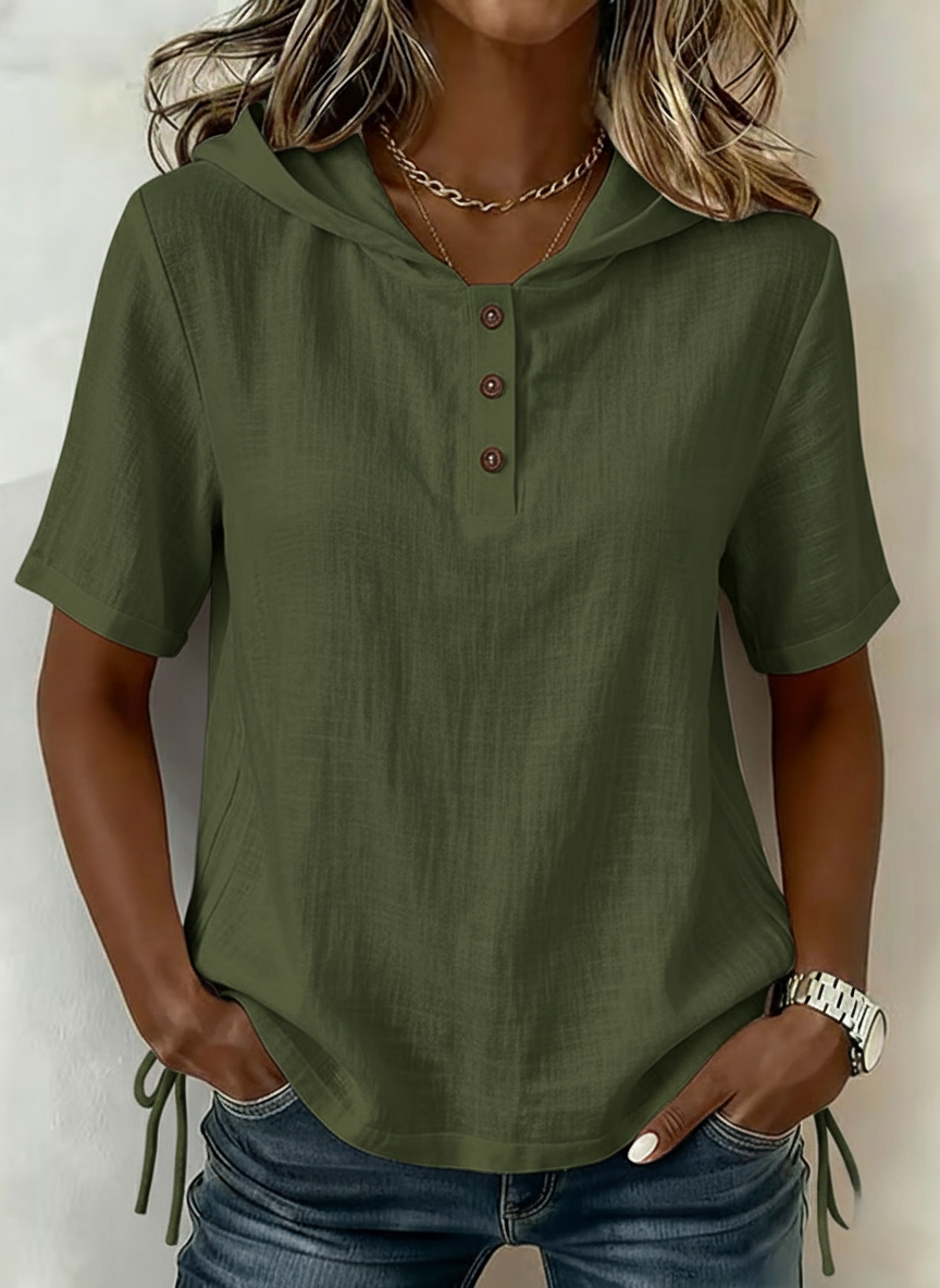New Arrivals🔥Women's Solid-color Casual Loose Sleeveless Hooded Cotton-linen Top