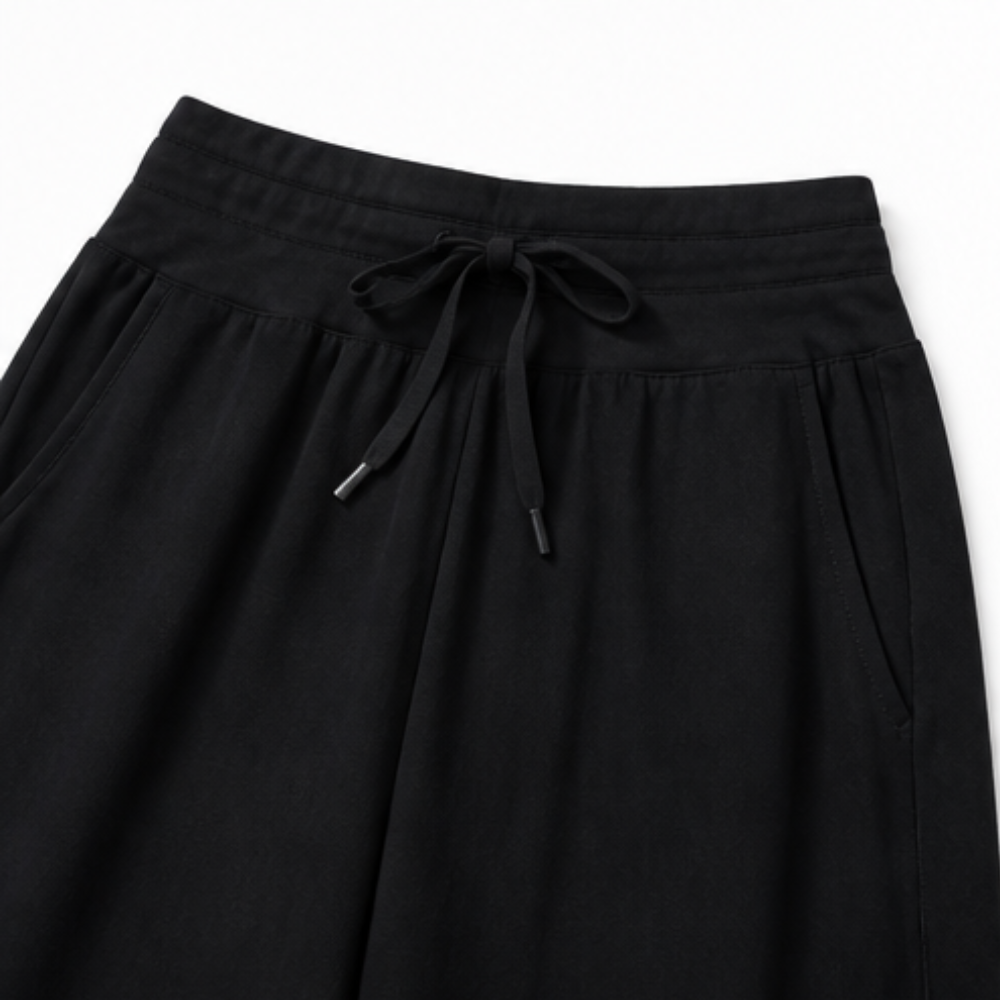  Wide-Leg Tulip-Hem Capri Pants with Pockets