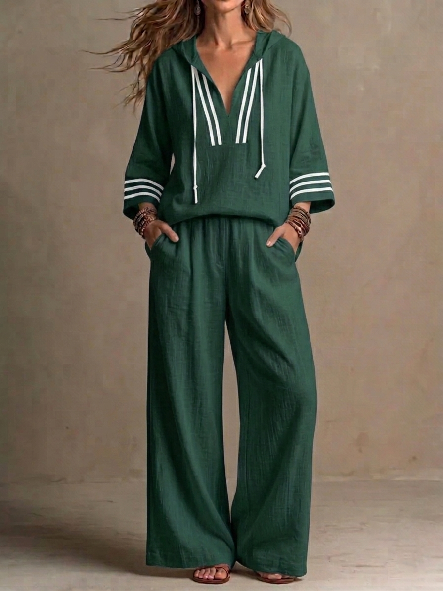 Today 49% off🔥 Women's Casual Loose Cotton-Linen Hooded Set
