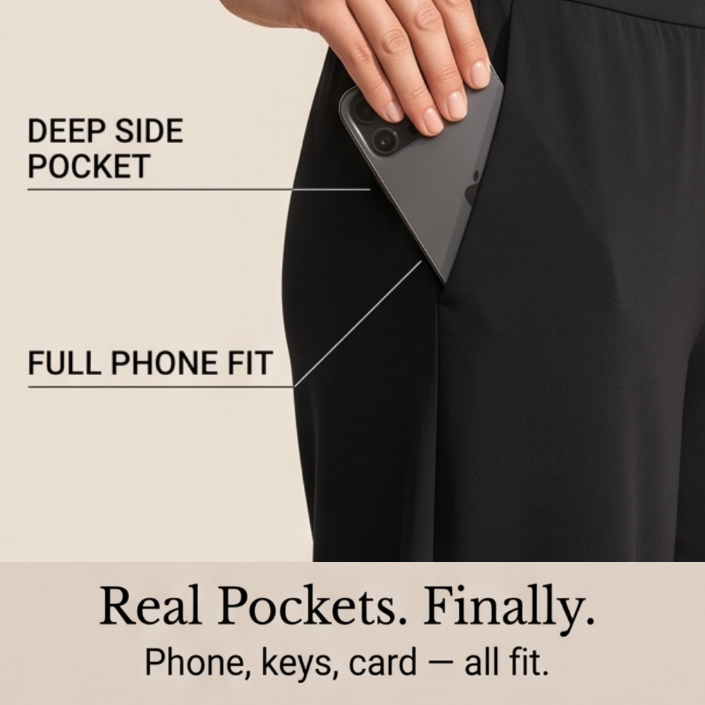  Wide-Leg Tulip-Hem Capri Pants with Pockets