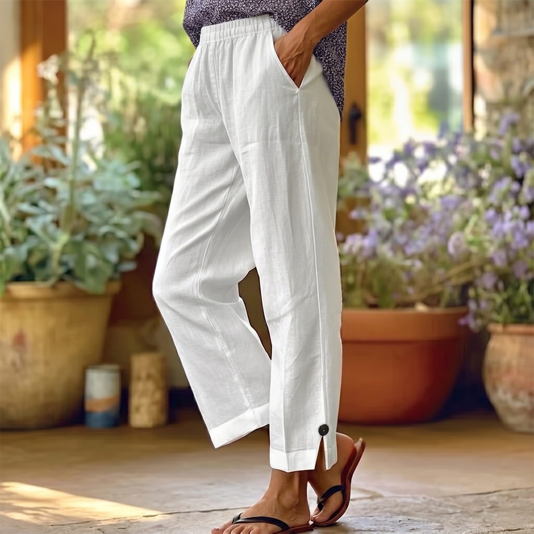 Soft-Stretch Cropped Pants